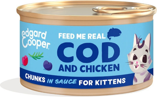 Edgard Cooper Wet Food for Junior Cats with Cod and Chicken 85gr