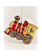 Hängender Weihnachtsbaumschmuck Eisenbahnwagen Glasartig Rotes 12cm
