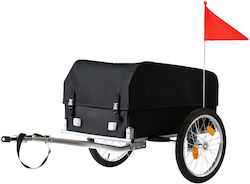 Relaxdays Remorcă pentru bicicletă pliabilă 59x124x69 cm capacitate 120 l neagră argintie