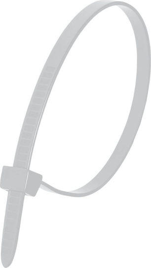 Dedra Plastische Kabelbinder 370mmx7.6mm in Weiß Farbe (100 Stück)