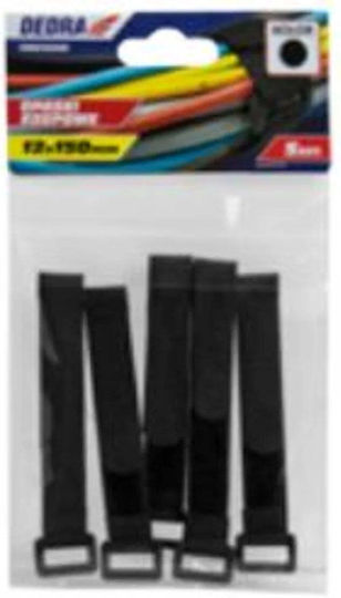 Dedra Velcro Kabelbinder 310mmx16mm in Schwarz Farbe (10Stück) 11RC16312