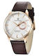 Pagani Design Vh65 Ceas bărbătesc 40mm cu baterie și curea din piele Gold/white/brown