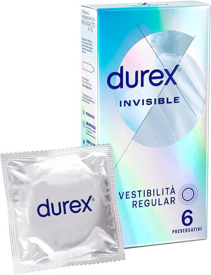 Durex Prezervative Invisible Ultra-subțiri 6 buc Subțiri pentru senzație naturală Natural