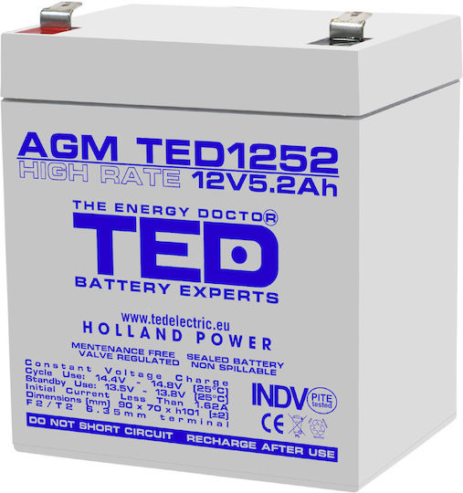 Battery Pack Compatible Apc Rbc30 12v 5.2ah 1x12v Ted Electric