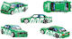 Car Model BMW M3 E30 Kaido Works V2 1989 Green 1:64 Mini GT KHMG242