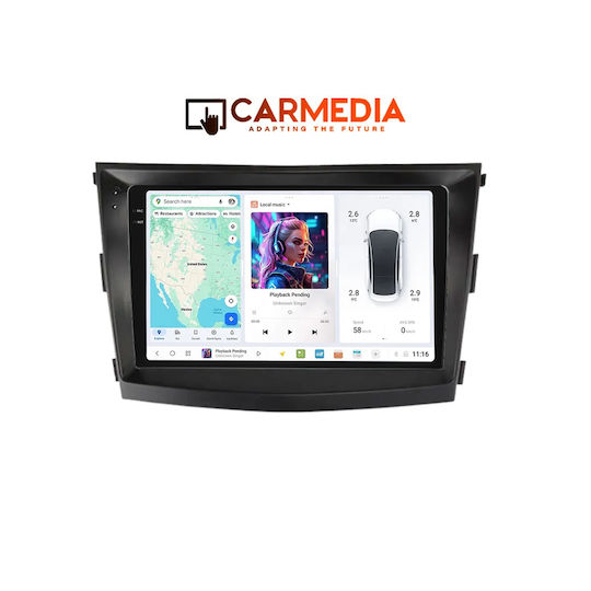 Carmedia Автомобилна Аудио Система за Ssangyong Tivoli 2016-2024 (Bluetooth/USB/WiFi/GPS/Apple CarPlay/Android Auto) с Touch Screen 9.5"