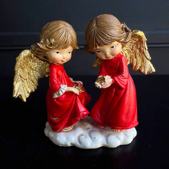 Weihnachtsfigur Keramik Cherub Rot Neda Shop