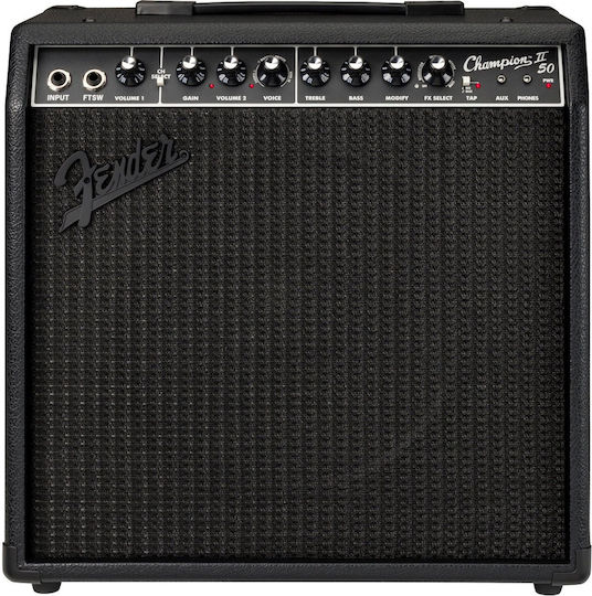 Fender Champion Комбиниран Усилвател за Електрическа Китара 50W Черен