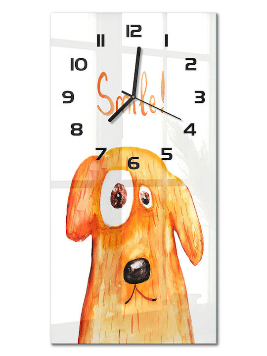Tulup Детски Стенен Часовник Куче Стъкло 30x60cm