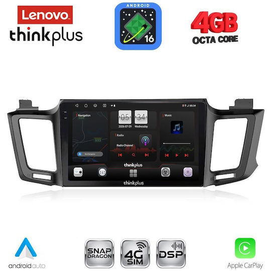 Lenovo Sistem Audio Auto pentru Toyota RAV 4 2013-2019 Bluetooth USB Wi-Fi GPS Apple CarPlay Android Auto cu Ecran Tactil 10"