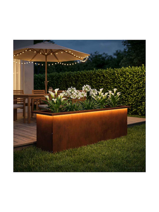 vidaXL Метална Кутия За Саксии Rusty 30x100x30см