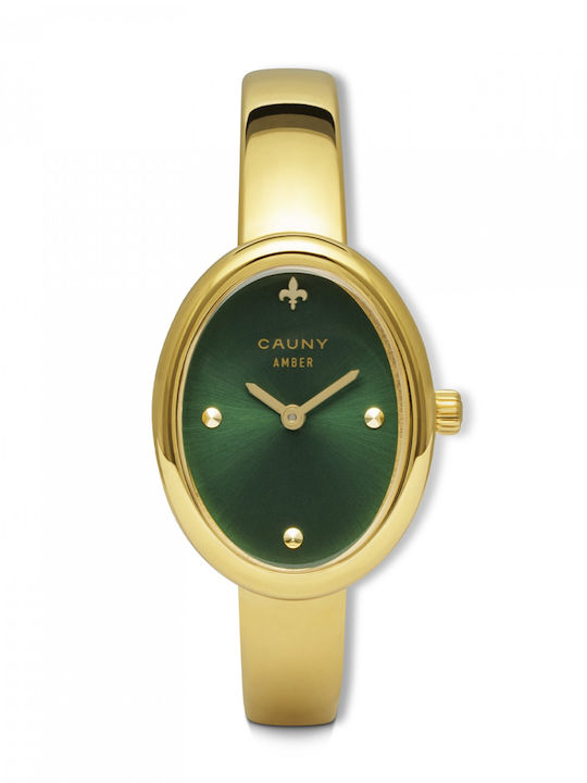Womens Battery Watch with Gold Metal Bracelet