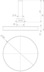 Afriso Βιμεταλλικό Θερμόμετρο Bith 100 Φ100mm 0-160°c Στέλεχος 63mm G1/2" Κλάση Ακριβείας 2