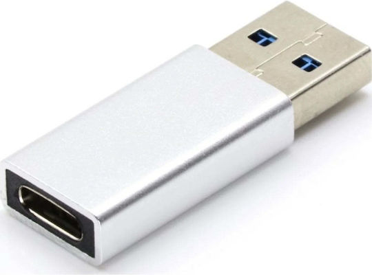 Art OEM-C12 Μετατροπέας USB-A male σε USB-C female Ασημί