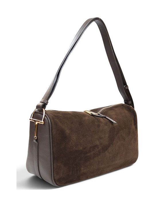 Leather Women's Shoulder Bag Suede Brown