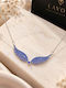 Blue Crystal Angel Wings Necklace