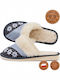 Leder Damen Hausschuhe Graue
