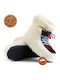Woolen Winter Women's Blue Slippers