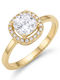 CHrysolithos Women's Ring with Zircon from Gold Plated Silver ADK0351