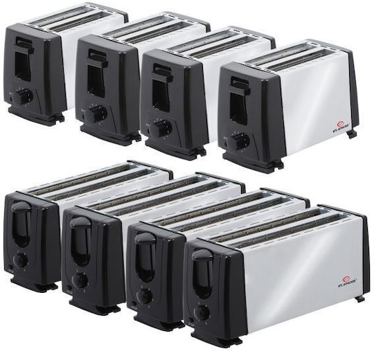 Elekom Gewerbliche Toaster Set 8 Stück Ek-298 Ss + Ek-168 Ss