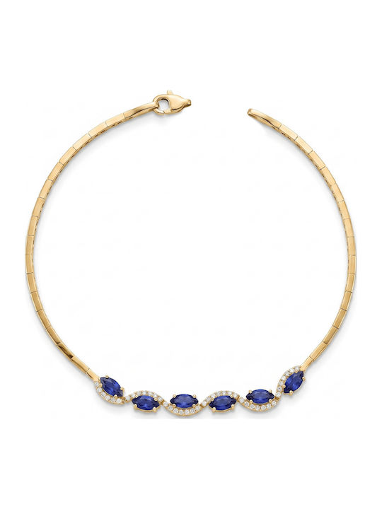 Kiriakos Gofas Γυναικείο Σετ Βραχιόλια από Χρυσό 14Κ 18cm