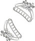 Σετ 2 Hair Clip Claw Κλάμερ Λουλούδια Ασημί