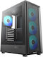 Deepcool CC550 Геймърско Midi Tower Компютърна кутия със Страничен прозорец Черна