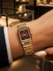 Ieke Damenuhr Batterie mit Rostfreier Stahlarmband Gold/Bordeaux