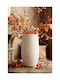 Kaemingk Decorative Ceramic Ecru Vase 22x22xH40cm