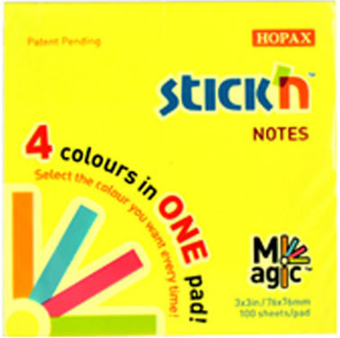 Stick'n Notizblöcke Selbstklebende 76x76mm 100 Blätter Neon 4 Farben 12 Stück