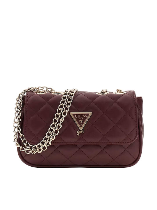 Guess Мини дамска чанта с капак Кафява