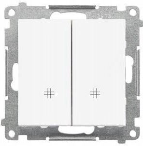 Kontakt-Simon Vertiefter Elektrischer Wandtaster Zwei-Wege Ohne Rahmen Elektrische Wandschalter Weiß