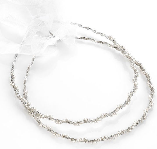 Handgefertigte Hochzeitskronen Sandstrahlung-Perlen 638 Versilbert