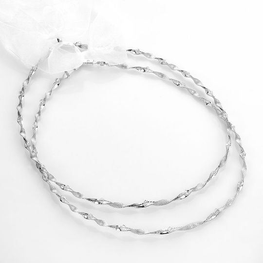Handgefertigte Hochzeitskronen Chara 340 Versilbert