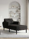 Moderner Chesterfield-Liegestuhl Samt Schwarz M94xP168xH83cm