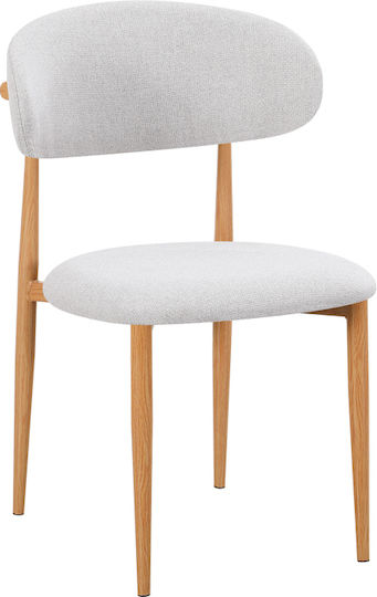 Folegio Dining Chair with Fabric Upholstery Grey 46x55x80cm