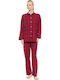 Pink Label Sommerliches Damen-Schlafanzug-Hose Burgundisch