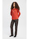 Minerva Set De Pijamale De Iarnă Pentru Femei Red Flame Bloom