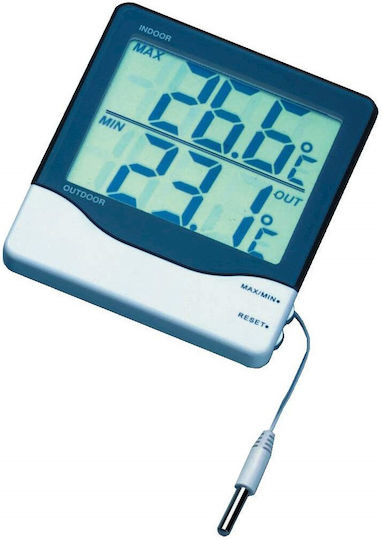 Max Min Digital Thermometer 3 Meter Wired External Sensor 110x95x20mm Sb Tfa