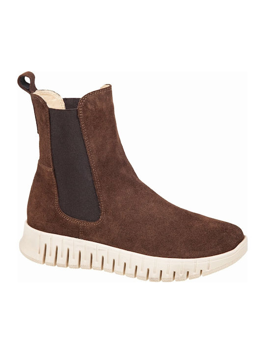Relaxshoe Leder Damen Stiefeletten Braun
