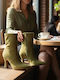 Suede Stiefeletten Damen Khaki