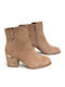Suede Women's Ankle Boots Beige AX40