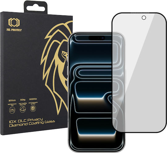 Tempered Glass Tel Protect 10x Privacy DLC Diamond Coating Iphone 18 Pro Max