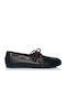 Leather Women's Boat Shoes in Black Colour