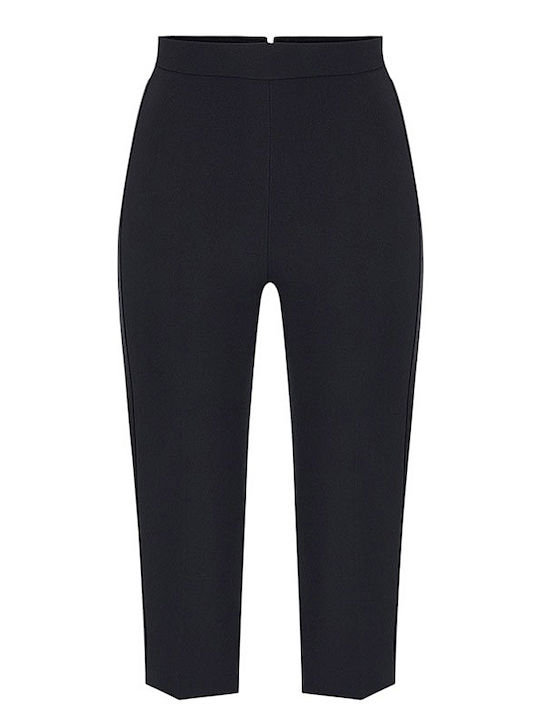 Women's Satin Trousers in Slim Fit Black