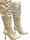 Damenstiefel mit Hochabsatz Silber