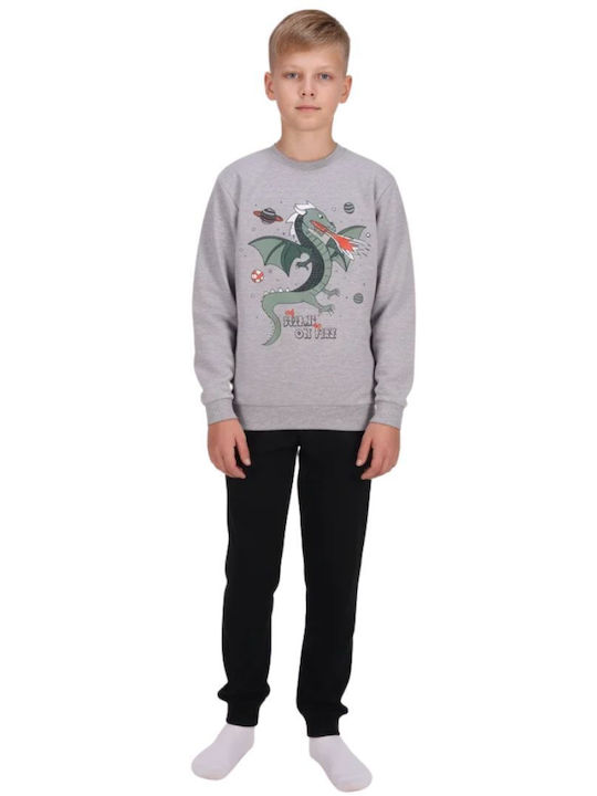 Dreams by Joyce Kinder-Nachtwäsche Winter Grau Meliert Dragon
