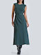 Summer Maxi Shirt Dress Green
