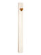 Solid Candle Wooden Heart 12x140cm Ecru Base