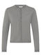 Long Women's Knitted Cardigan with Buttons Grey
